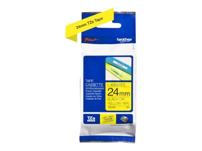 TZe-651 Laminated Tape, Black On Yellow, TZe, 8 m, 2.4 cm