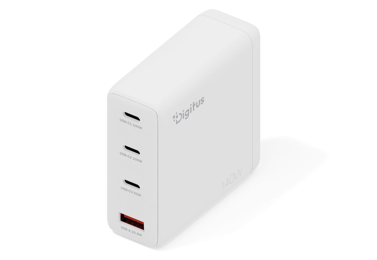 USB GaN Charger 140W, 3x USB-C, 1x USB-A, DA-10305