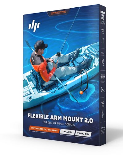 Deeper Flexible Arm Mount 2.0, Sonar mount, Black