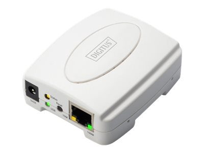 USB Print Server, 1-Port 1x RJ45, 1x USB A, USB 2.0, DN-13003-2, White