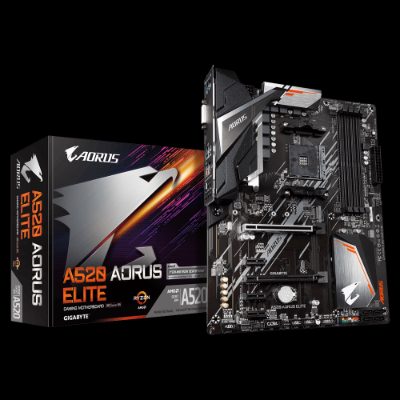 A520 AORUS ELITE 1.0, Processor family AMD, Processor socket AM4, DDR4 DIMM, Memory slots 4, Number of SATA connectors 4 x SATA 6Gb/s connectors, Chipset AMD A, ATX