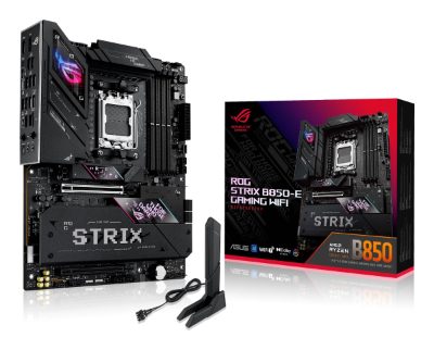 Asus ROG STRIX B850-E GAMING WIFI, Processor family AMD, Processor socket AM5, DDR5, Supported hard disk drive interfaces SATA, M.2, Number of SATA connectors 4