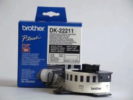 DK-22211 Continuous Length Paper Label, Black, White, DK, 29mm, 15.24 m