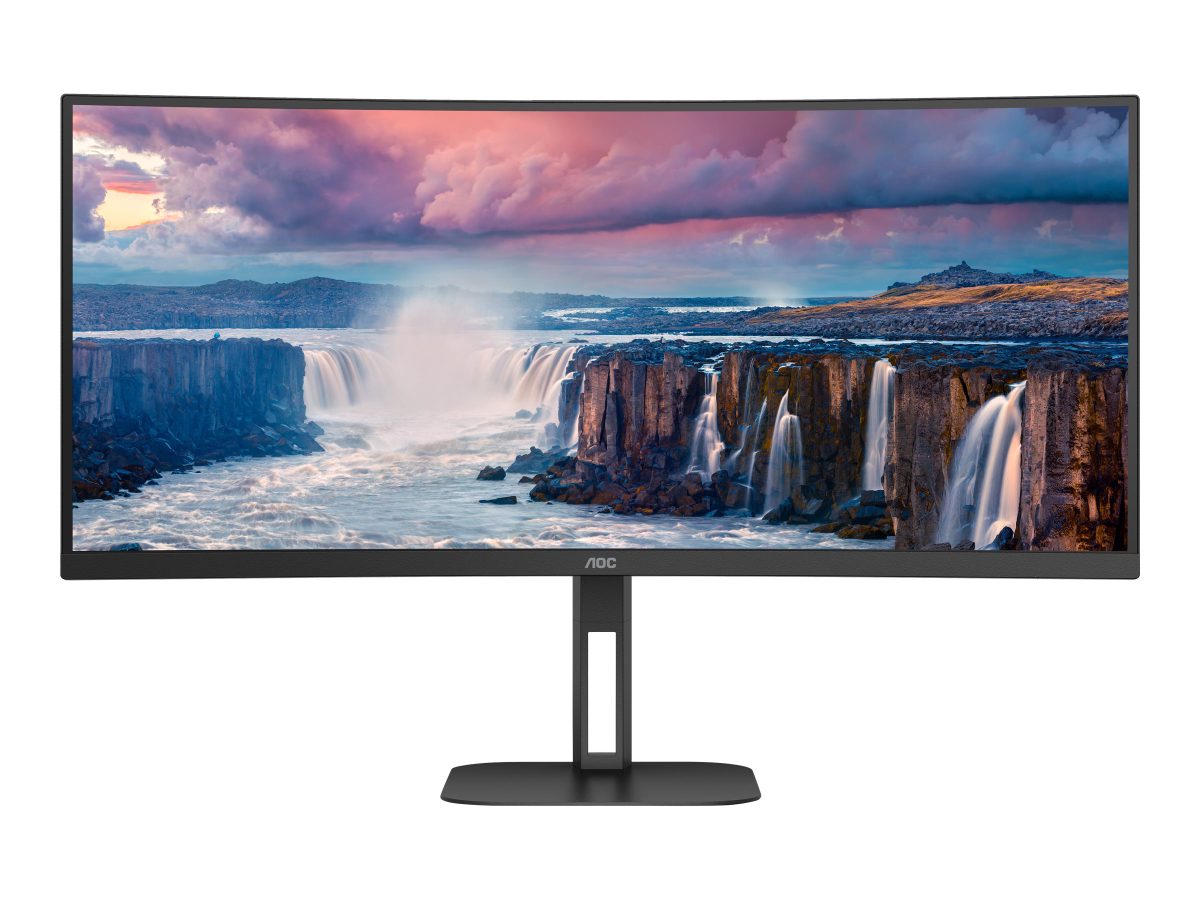 Curved Monitor, CU34V5C/BK, 34 ", VA, WQHD, 21:9, 100 Hz, 4 ms, 3440 x 1440, 300 cd/m², HDMI ports quantity 1
