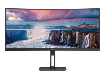 Curved Monitor, CU34V5C/BK, 34 ", VA, WQHD, 21:9, 100 Hz, 4 ms, 3440 x 1440, 300 cd/m², HDMI ports quantity 1