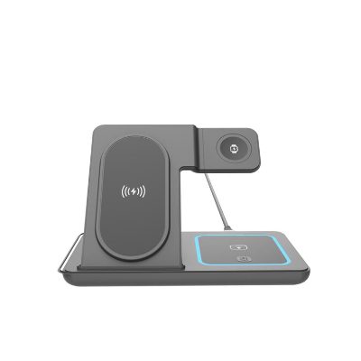 Gembird 3-in-1 foldable wireless charger stand, TA-WPC31A-01-BK
