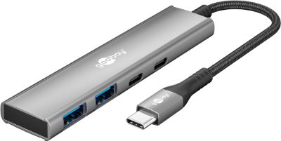 Goobay Slim 4-Port USB Hub, USB-C to USB-C/USB-A, 5 Gbit/s, 76563