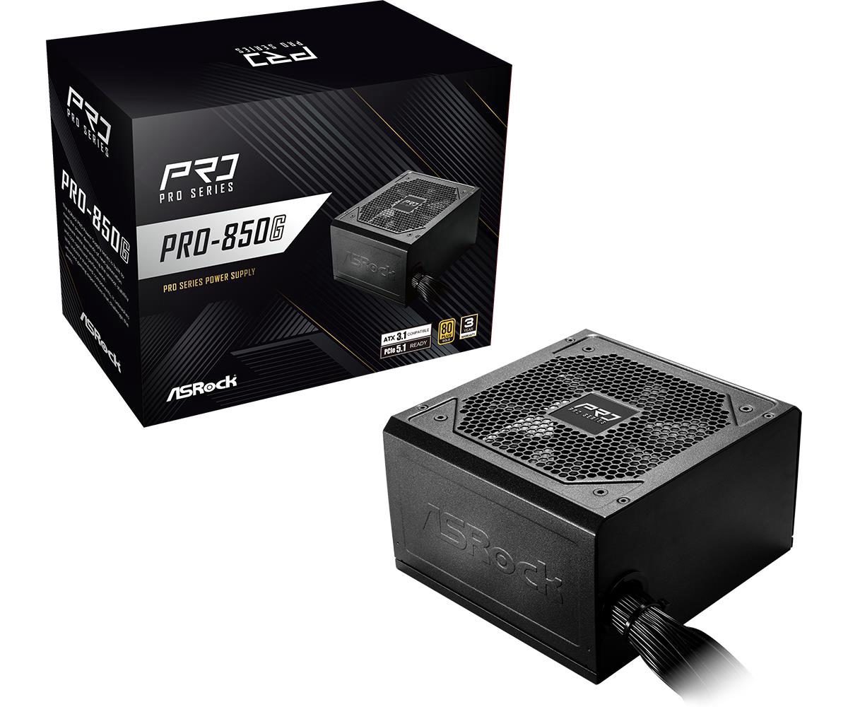 Power Supply, ASROCK, ATX, PC, 100 - 240 V, 850 W, PRO-850G
