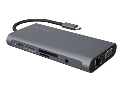 Icy Box IB-DK4040-CPD USB Type-C™ DockingStation with two video interfaces, Raidsonic