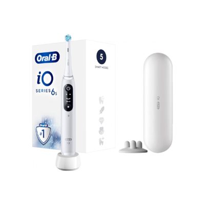 Oral-B Electric Toothbrush, iO6, Rechargeable, For adults, Number of brush heads included 1, Number of teeth brushing modes 5, White