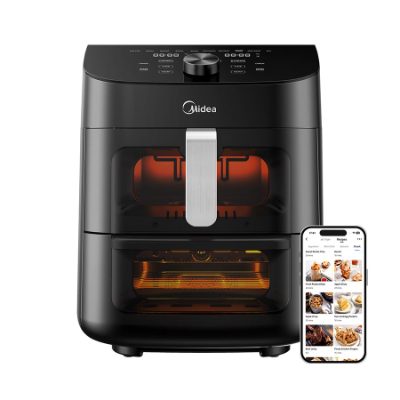 Midea Two Zone Airfryer, MAD1100DADK, Power 1850 W, Capacity 4.4/6.4 L, Rapid Air technology, Black