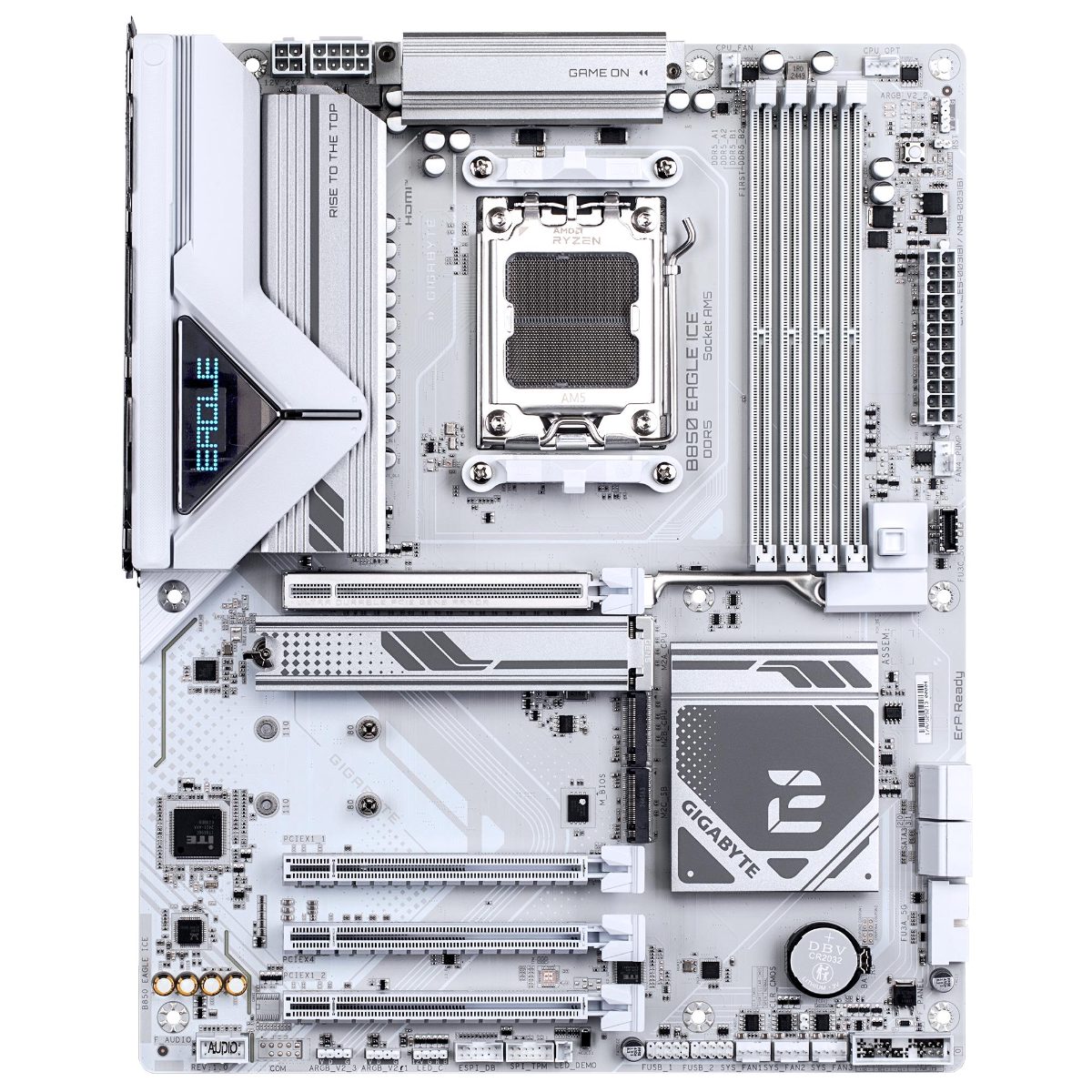 Gigabyte B850 EAGLE ICE, Processor family AMD, Processor socket AM5, DDR5, Supported hard disk drive interfaces SATA, M.2, Number of SATA connectors 4