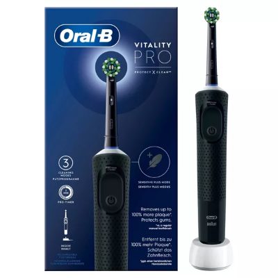Oral-B Electric Toothbrush, Vitality Pro, Rechargeable, For adults, Number of brush heads included 1, Number of teeth brushing modes 3, Black