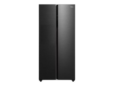 Midea Refrigerator, MDRS619FIE45, Energy efficiency class E, Free standing, Height 177.5 cm, Side by Side, No Frost system, Fridge net capacity 271 L, Freezer net capacity 189 L, Display, 41 dB, Dark inox