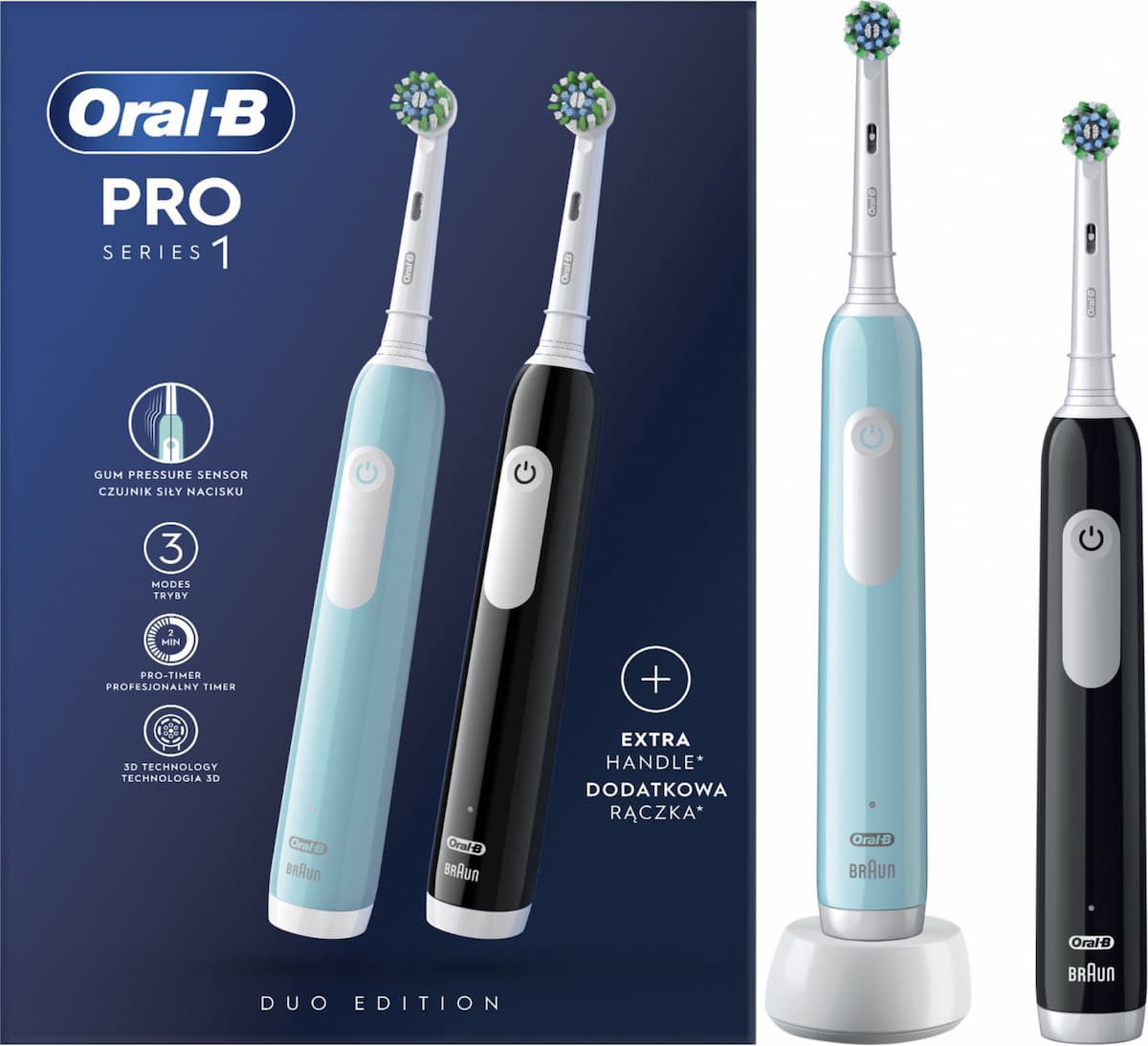 BRAUN el.zobu birste Pro Series 1, melna un zila