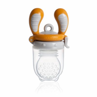 Kidsme Food Feeder bērna ēdināšanas ierīce cietiem produktiem (liels), Amber, no 6 mēn.