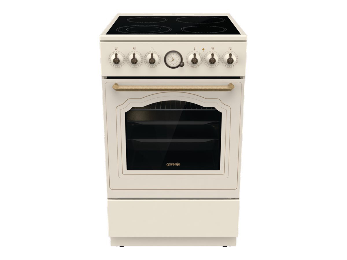 Cooker, GECS5B70CLI, Hob type Vitroceramic, Oven type Electric, Beige, Width 50 cm, Depth 59.4 cm, 70 L