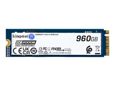 Kingston SSD, DC2000B, 960 GB, SSD form factor M.2 2280, Solid-state drive interface PCIe NVMe Gen 4.0 (x4), Read speed 7000 MB/s, Write speed 1300 MB/s