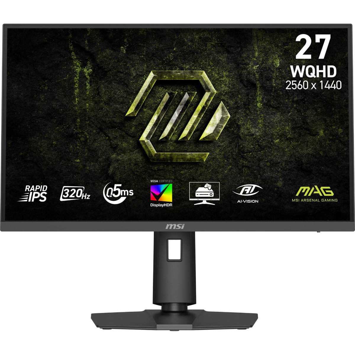 LCD Monitor, MSI, 27 ", 2560 x 1440 pixels, Wide Quad HD, Native aspect ratio 16:9, LCD, Flat, MAG274QPFX32