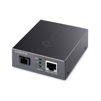 Gigabit Single-Mode WDM Media Converter, TL-FC311B-20, Gigabit SC Fiber Port, 10/100/1000 Mbps RJ45 Port (Auto MDI/MDIX)
