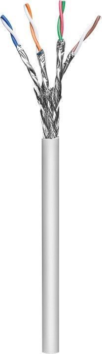 CAT 6a network cable, S/FTP (PiMF), 96094, Cable type -  round cable. AWG 26/7 (stranded). Meter scaling yes. Cable sheath diameter (approx.) 6.3 mm. Inner conductor material  CU (copper). Material cable sheath LSZH. Number of shieldings 2 x. Type 1, shielding foil (alu) PiMF. Type 2, shielding braid (aluminium). LSZH compliant yes, • non-terminated flexible data-/patchcable for indoor using • double shielded twisted-pair LAN cable • pairs screening: PIMF (pairs in metal foil) + outer shield: braiding • This product is not approved for permanent installation in buildings., Grey