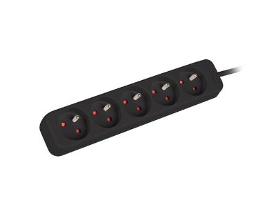 Lanberg Cable Power Strip, 5X French Outlets Quality-Grade Copper, 3 m, PS0-05E-0300-BK