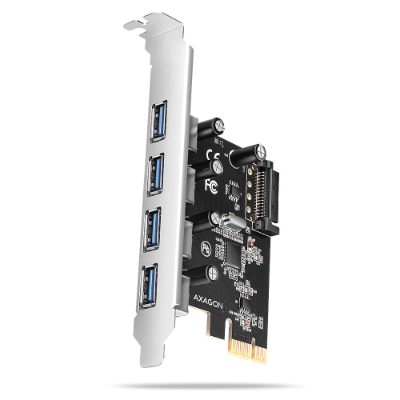 AXAGON PCI-Express card with four external USB-A 5Gbps ports, PCEU-430RS