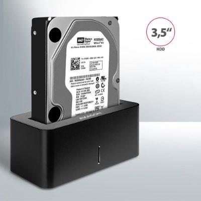 USB 3.0-1x SATA 6G HDD Dock Station, Black, ADSA-SN