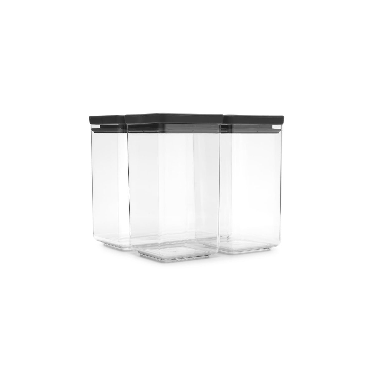 BRABANTIA uzglabāšanas kārbu komplekts Tasty+, 3 gab., Dark Grey