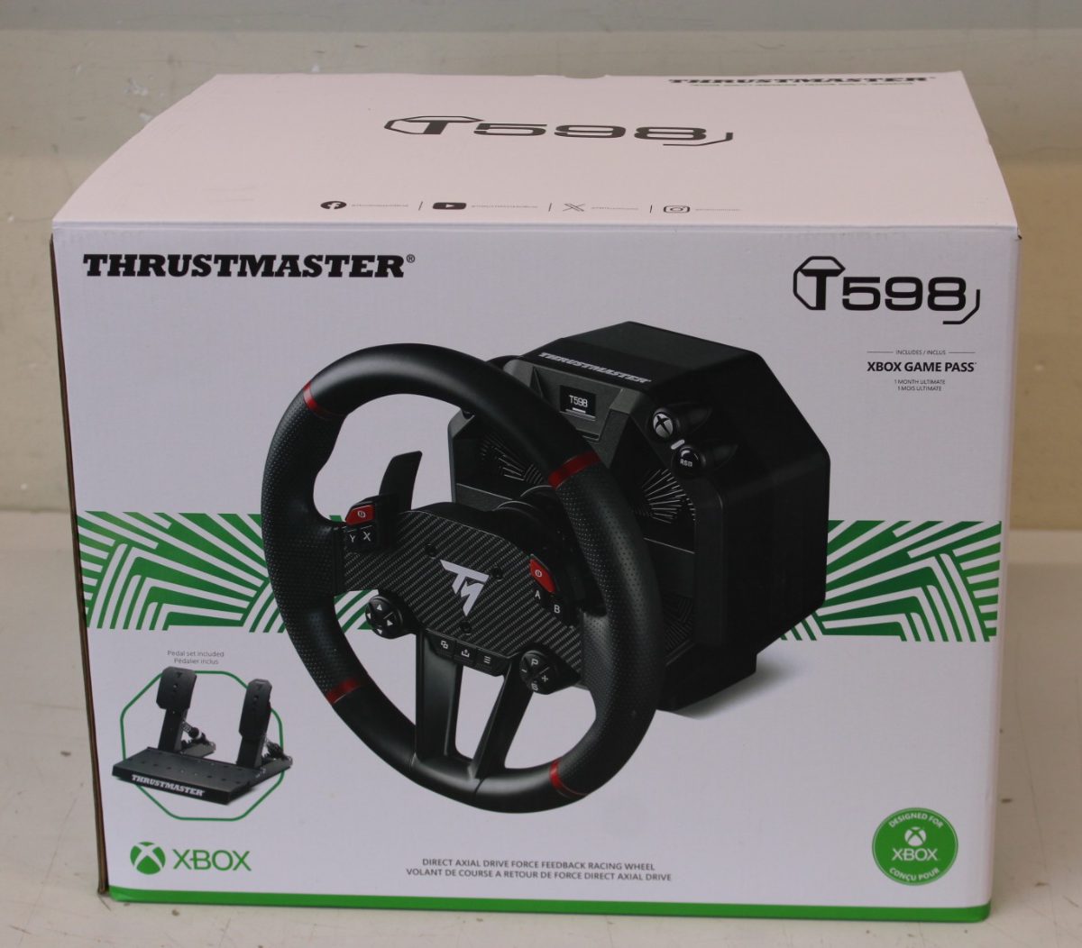 Thrustmaster T-598 X Racing Wheel, for Xbox Series X/S, Black, Thrustmaster Racing Wheel, for Xbox Series X/S, PC, T-598 X, UNPACKED, USED, Black