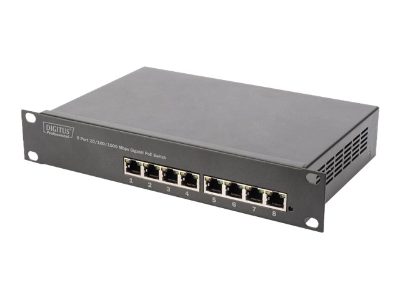8-port Gigabit Ethernet PoE switch, DN-95317, Unmanaged, Rackmountable, Power supply type Internal