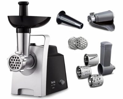 TEFAL gaļas mašīna,1400W, līdz 1,7 kg/min,melna-sudraba