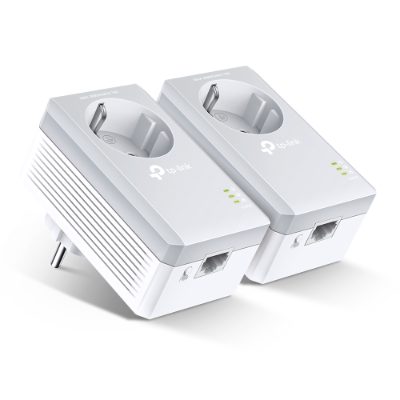 Passthrough Powerline 600 Starter Kit, TL-PA4010P KIT, 10/100 Mbit/s, Ethernet LAN (RJ-45) ports 1, Data transfer rate (max) 600 Mbit/s, Extra socket