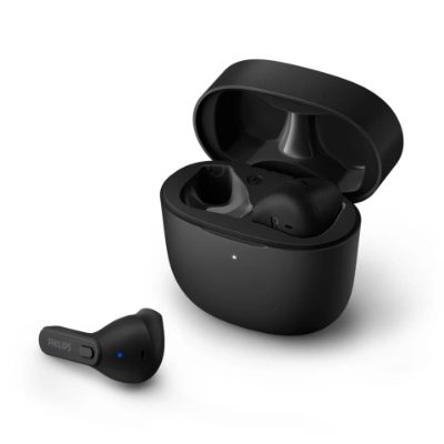 PHILIPS in-ear true bezvadu austiņas ar portatīvo uzlādes ietvaru, melnas