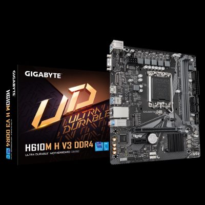 H610M H V3 DDR4, Processor family Intel, Processor socket LGA1700, DDR4 DIMM, Supported hard disk drive interfaces M.2, SATA, Number of SATA connectors 4