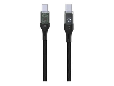 Cable USB-C/USB-C with display, PD support, 2m, USB 2.0, 100W, FIXDD-CC2-BK