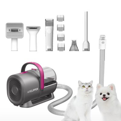 Air Clipper Pet Grooming Vacuum Kit 5in1, LM4, Grey/White