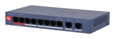 Switch, DAHUA, DH-CS4010-8ET2GT-110, Switch layer L2, 8xRJ-45 ports, RJ-45 Ports Type Fast Ethernet (10/100), 2xGigabit Ethernet (copper) ports quantity, 8xPower over Ethernet (PoE) ports quantity, Total Power over Ethernet (PoE) budget 110 W, CS4010-8ET2GT-110