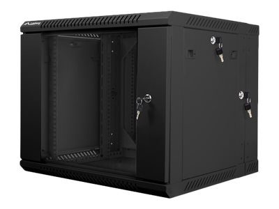 Rack cabinet 19" double-section wall-mount 9U/600x600 (flat pack), WF02-6609-10B, Black