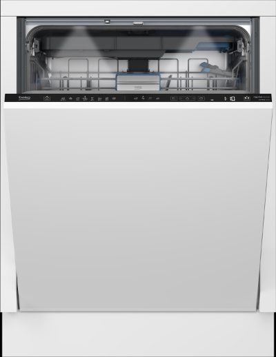 BEKO Dishwasher, BDIN38542P, Built-in, Width 60 cm, Number of place settings 15, Number of programs 8, Energy efficiency class C, Display, AquaStop function, White