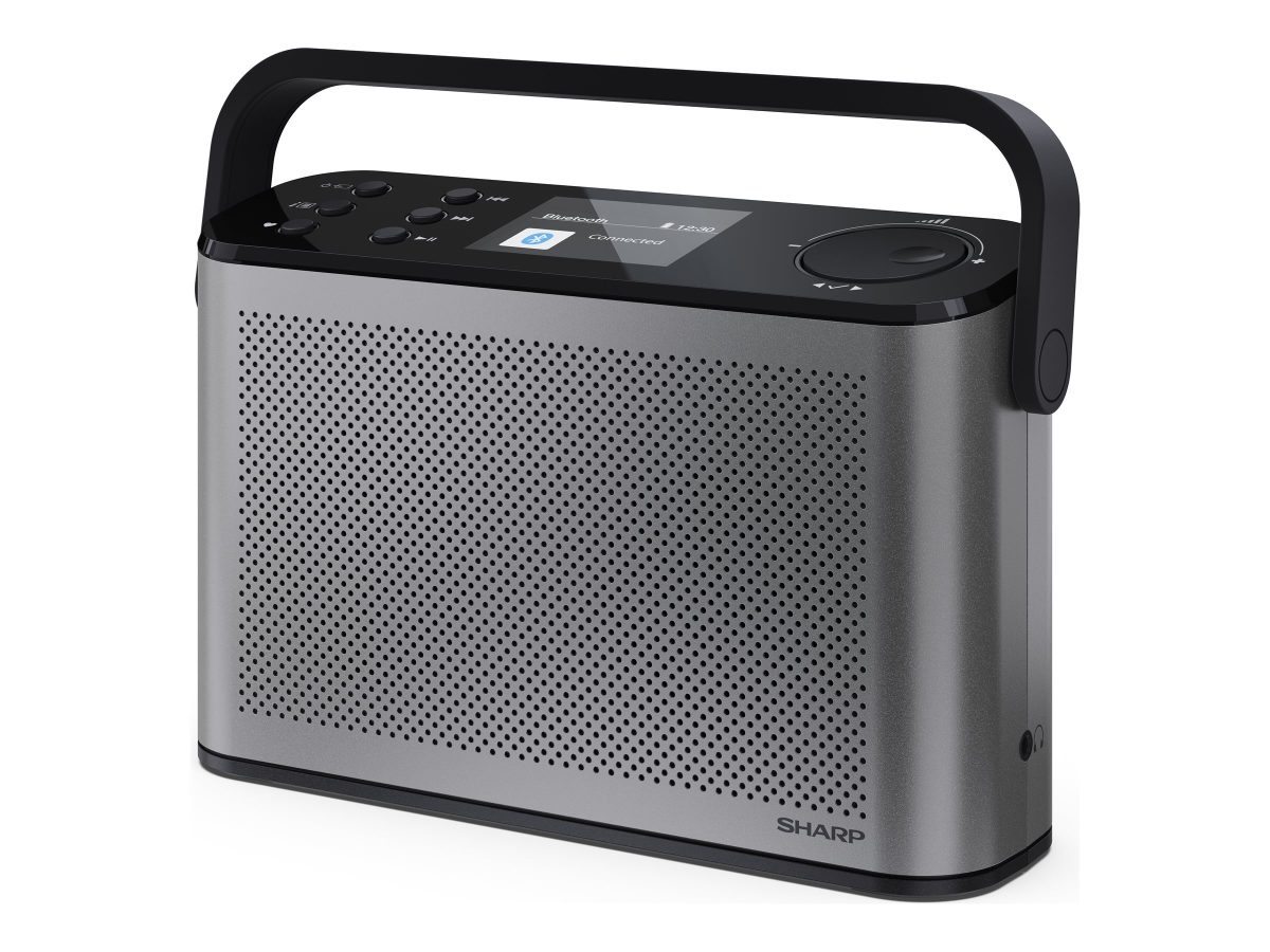 Sharp OSAKA Stereo Portable Digital Radio, DR-P540(GY), USB port, Bluetooth, FM radio, Wireless connection