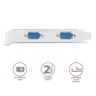 AXAGON PCI-Express card with two 250 kbps serial ports, PCEA-S2N