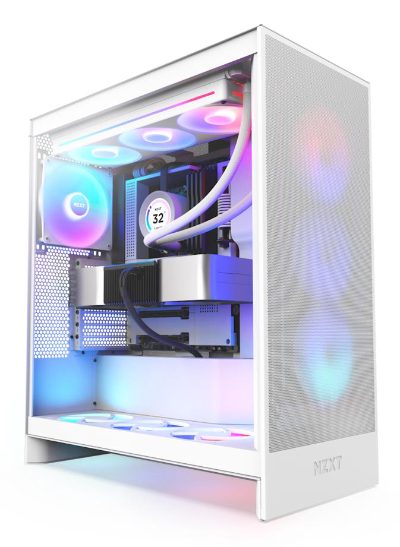 Case, NZXT, H7 Flow RGB, MidiTower, ATX, EATX, MicroATX, MiniITX, Colour White, CM-H72FW-R1