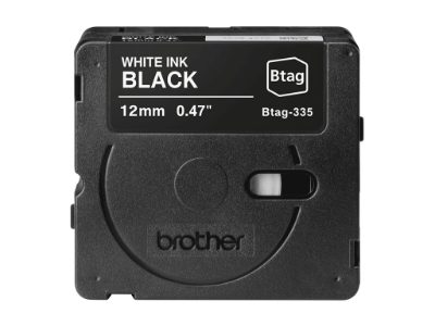 Brother BTAG-335, White on Black, Btag