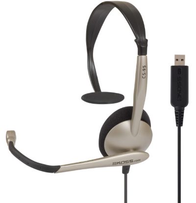 Headphones, CS95 USB, Wired, On-Ear, Microphone, Black/Gold