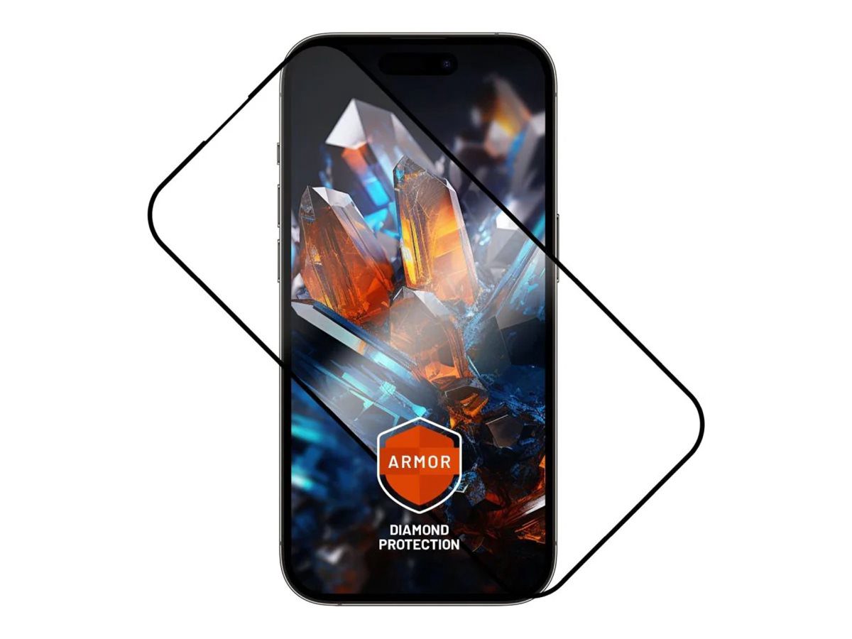 Fixed Armor, Screen protector, Apple, iPhone 15/iPhone 16, Tempered glass, Black