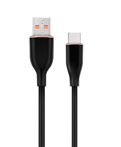 Premium silicon Type-C USB charging and data cable, 1.5 m, CC-USB2S-AMCM-1.5M-BK
