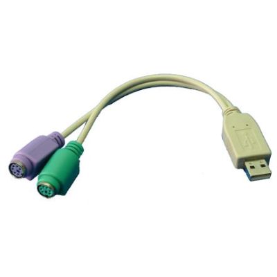 Adapter USB to PS/2 x2 :., Grey, USB M, 2x Mini DIN 6-pin FM, 0.2 m