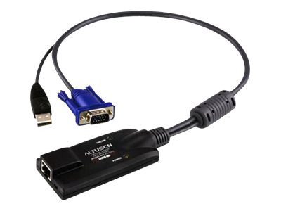 USB VGA KVM Adapter, 1 x RJ-45 Female, 1 x USB Male, 1 x HDB-15 Male