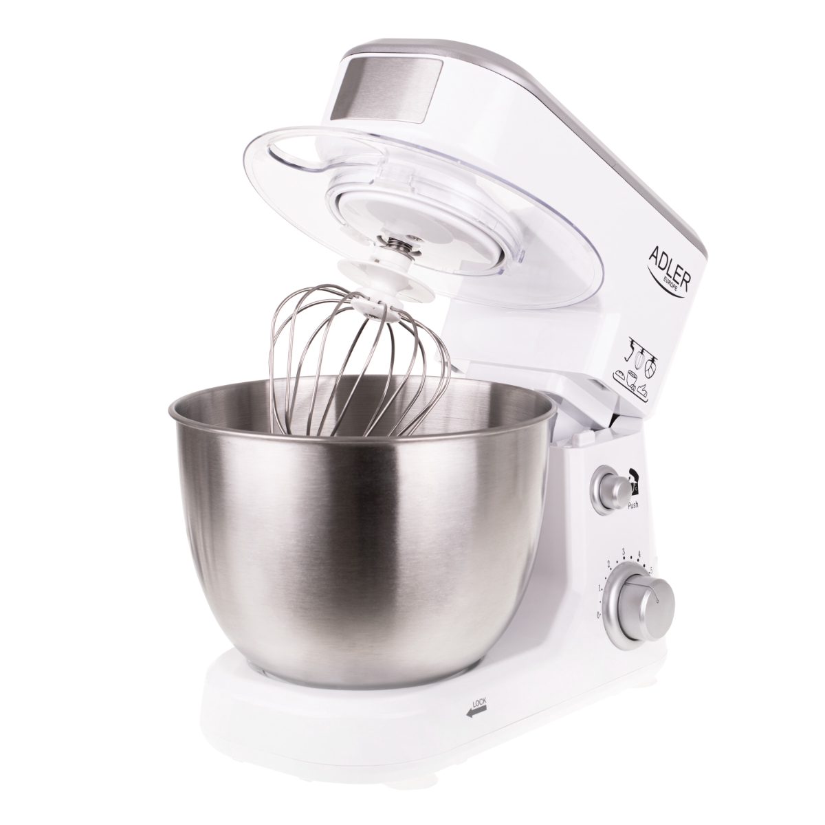 AD 4216, 1000 W, Number of speeds 6, Bowl capacity 4 L, White